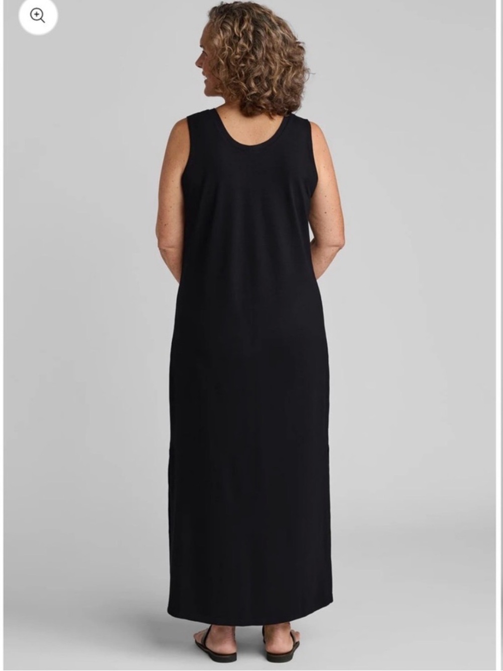 FLAX Black Maxi Dress Women’s Casual Slow Fashion Size M - Picture 3 of 4